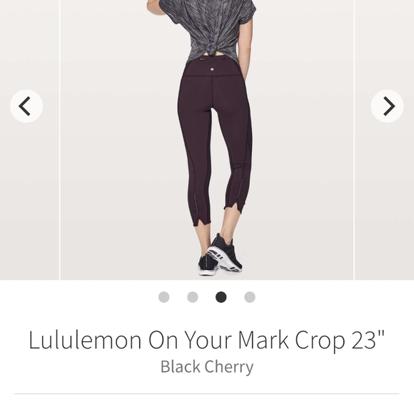 Lululemon, On Your Mark Crop, Size 6, Black Cherry - Picture 2 of 11
